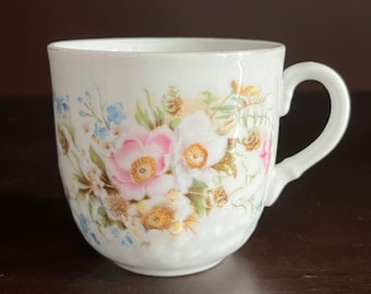 Antique Mustache Cup, Floral Mustache Cup, Antique Drinkware, Floral Drinking Cup, Victorian Mustache Cup
