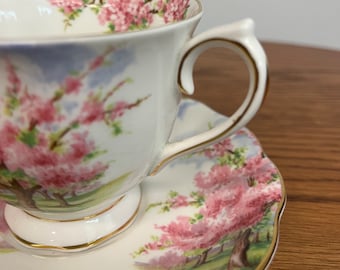 Royal Albert BLOSSOM TIME Bone China Tea Cup and Saucer - Made in