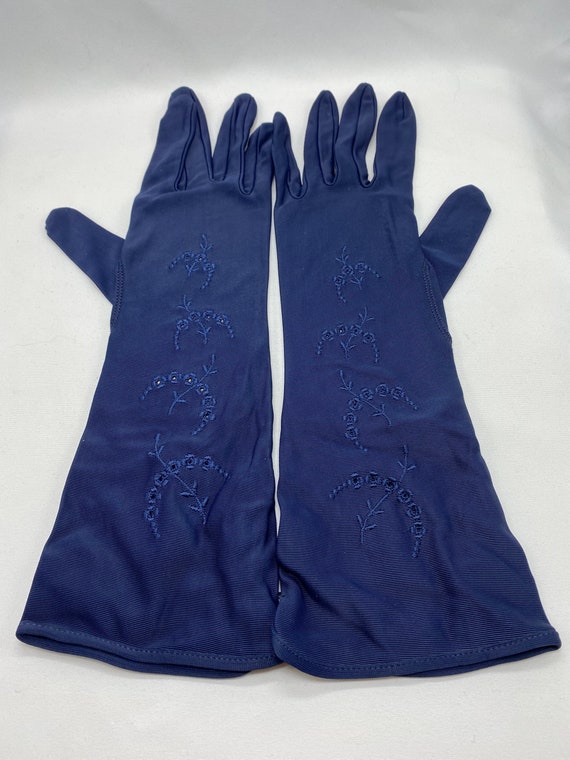 NOS Vintage Navy Ladies Dress Gloves, Vintage Dor… - image 4