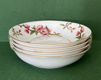 Narumi Cherry Blossom Fruit Dessert Bowls, Narumi Fruit Bowls, Cherry Blossom Sauce Bowls, Set of Four
