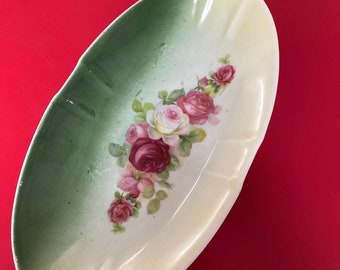 Vintage jewelry/trinket oval dish, German porcelain 178