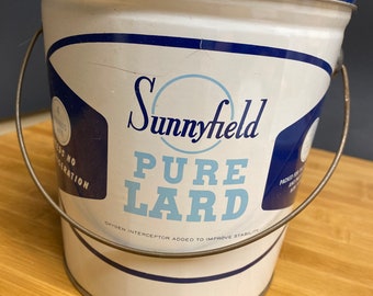 Vintage Sunnyfield Pure Lard #4 Tin Bucket