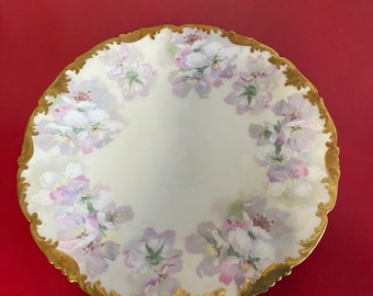 Vintage Hand-painted  T & V Limoges France Porcelain Plate