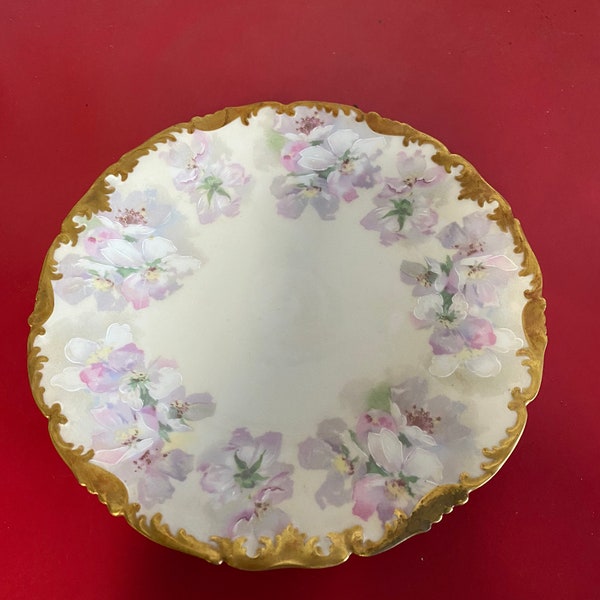 Vintage Hand-painted  T & V Limoges France Porcelain Plate