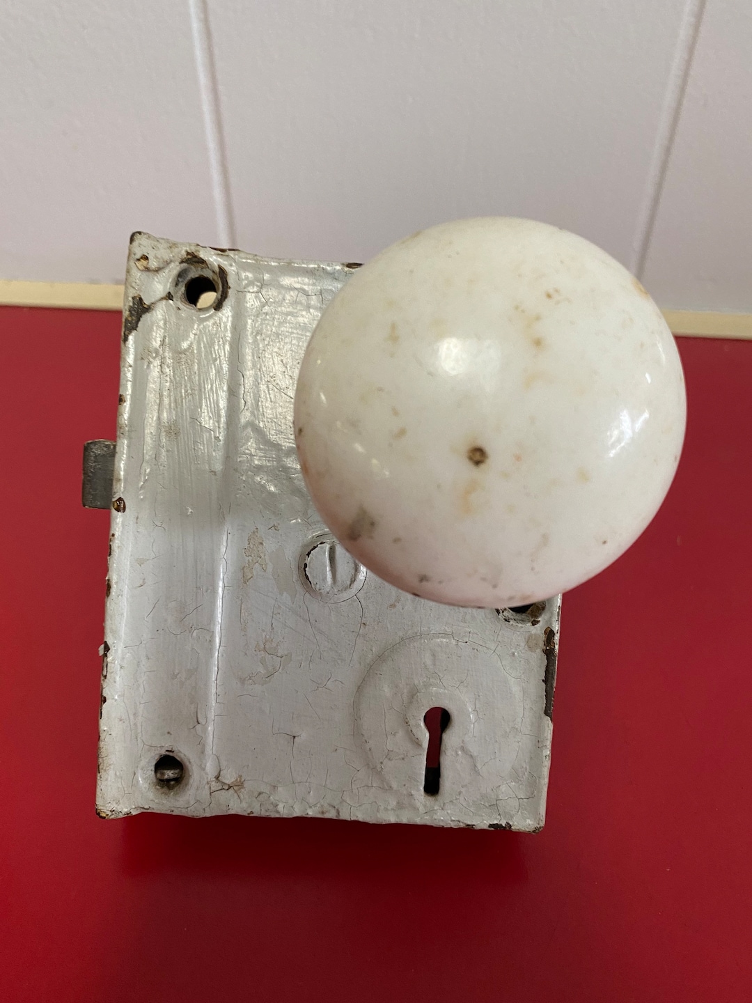 1940s Ceramic/cast Iron Door Knob With Mechanism Etsy