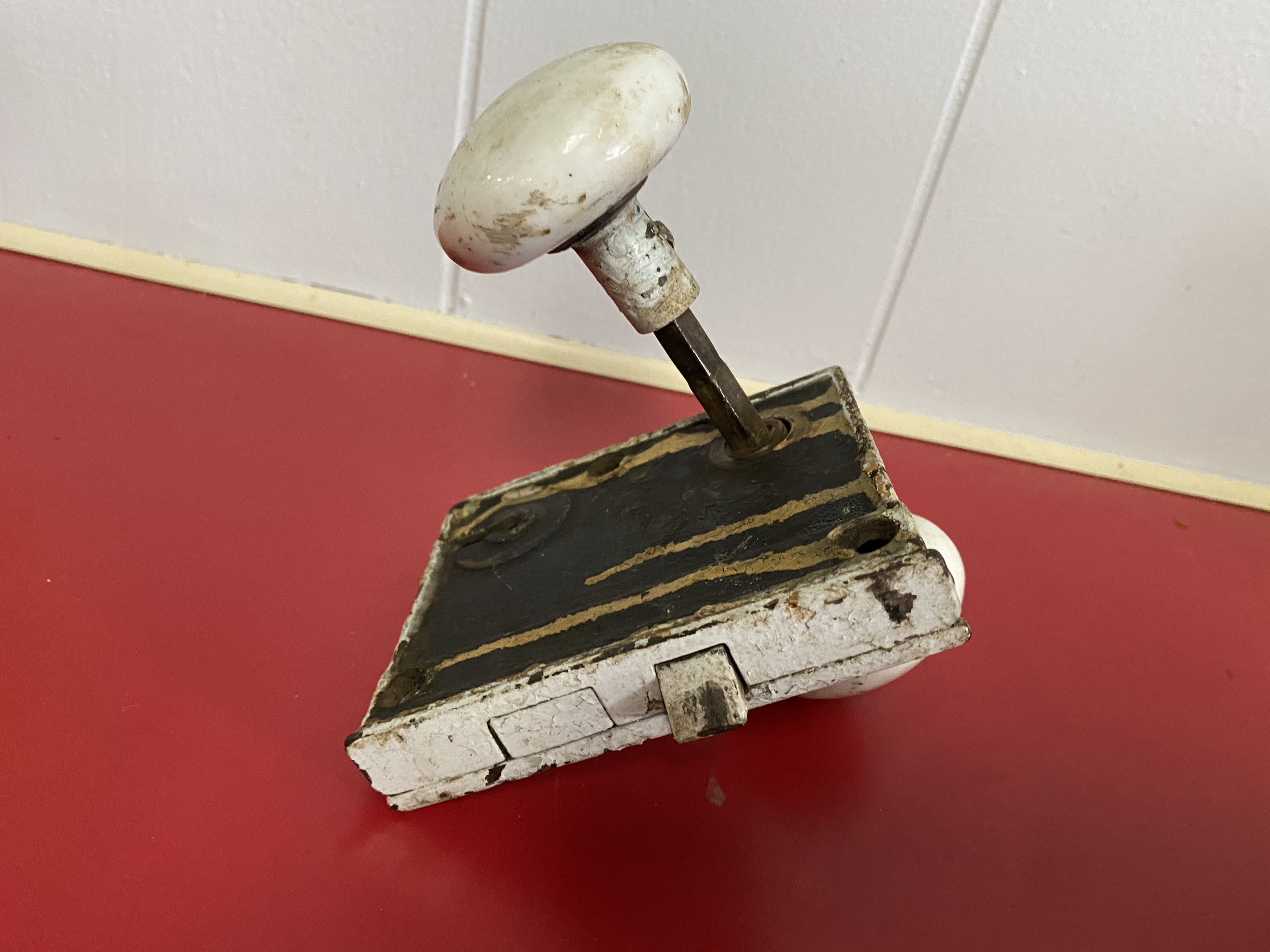 1940s Ceramic/cast Iron Door Knob With Mechanism Etsy