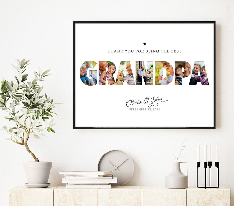 Custom Photo Collage Christmas Grandpa Gift Personalized image 1