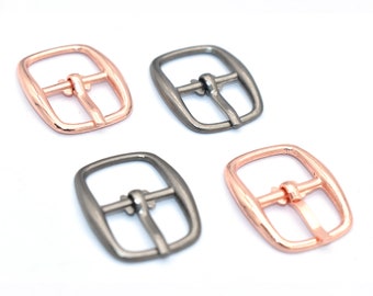 Metallic Single Prong Pin Center Shoes Buckles Silver Tone 19 Pcs