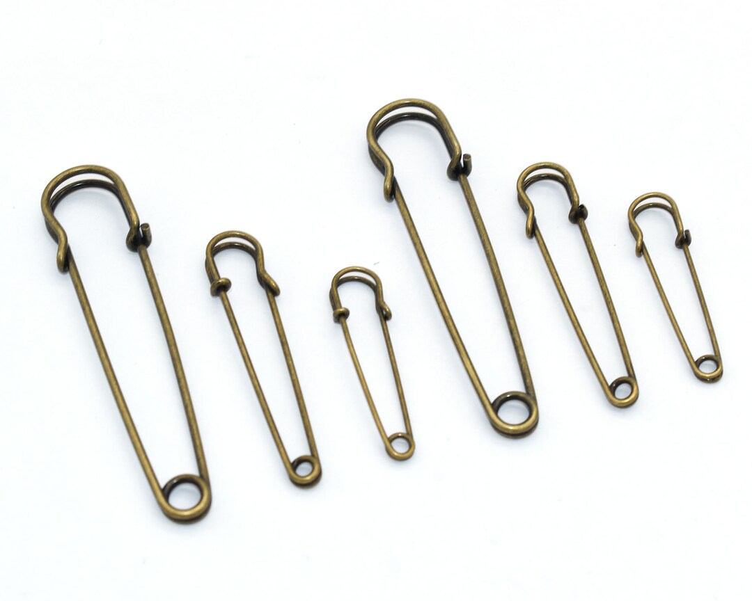 3870mm Antique Bronze Safety Pin Clothing Shawl Pin Brooch Pins Large