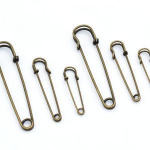 38-70mm Antique Bronze Safety Pin Clothing Shawl pin Brooch pins Large Safety Pin Small Safety Pins Metal Pins Brooch Safety Pins
