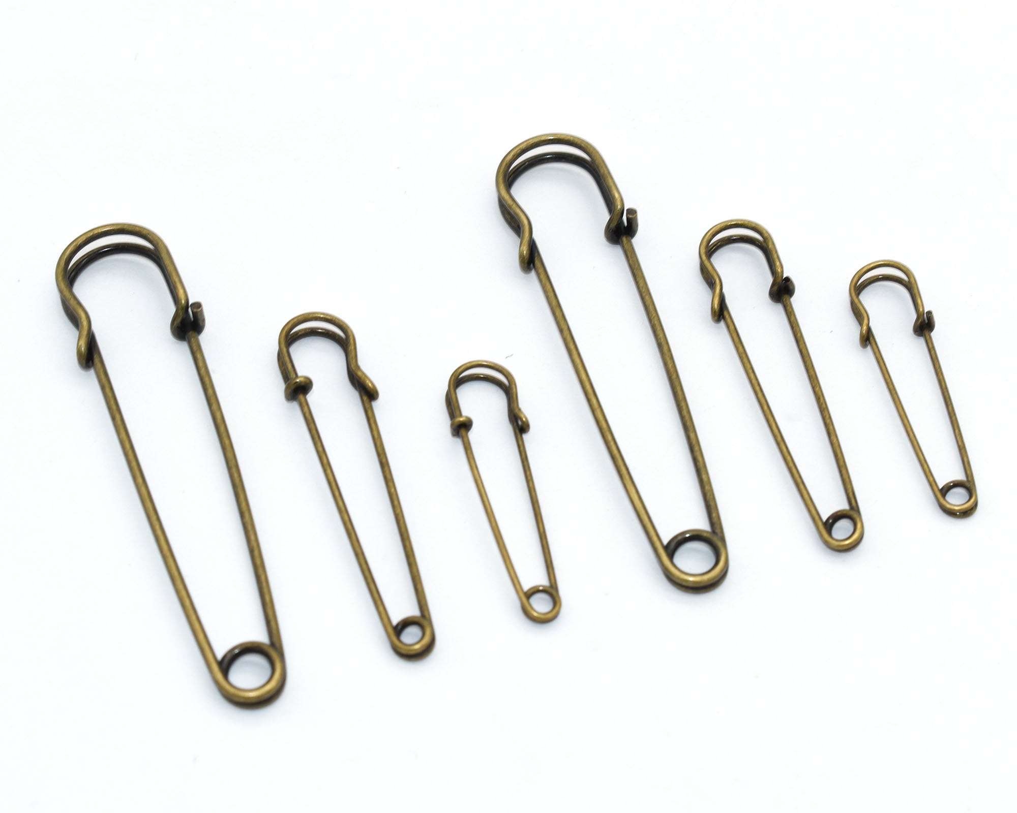 38-70mm Antique Bronze Safety Pin Clothing Shawl Pin Brooch Pins