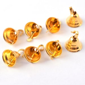 7mm Mini Christmas Jingle Bell Gold Size Bells Metal Pendant Bell Ornament Craft Supply Decoration Christmas Gifts 100pcs