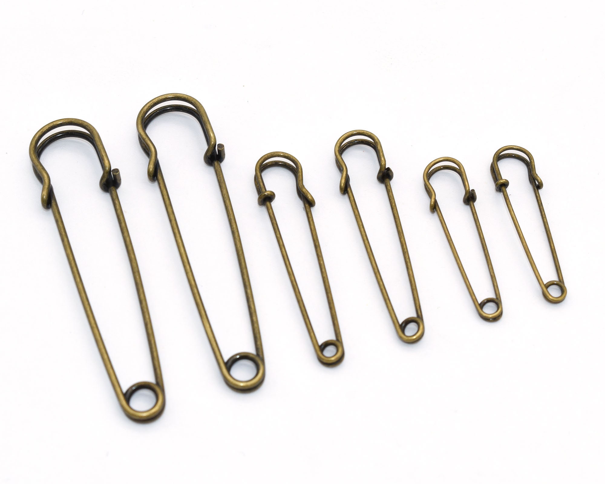 38-70mm Antique Bronze Safety Pin Clothing Shawl Pin Brooch Pins