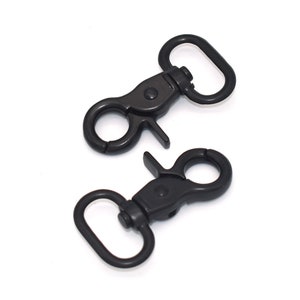 20mm Swivel clasp Black Swivel Lanyards Handbag Hook Oval Swivel Trigger Hooks Lobster Clasps for Bag backpack KeyChains-6pcs