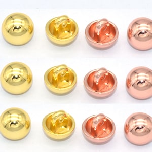 9mm Rosegold Nähknöpfe Hemispherical Fasteners Glatte Oberflächenverschlüsse Kugelknöpfe für Strickperlen Kleidung 12Stk