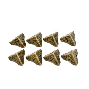 35 mm antiek brons hoekbeschermer decoratieve hoek metalen hoeken voor houten koffer doos-8st