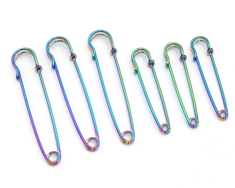 58/75mm Rainbow Safety Pin Clothing Shawl Pin Brooch Pins Etsy UK
