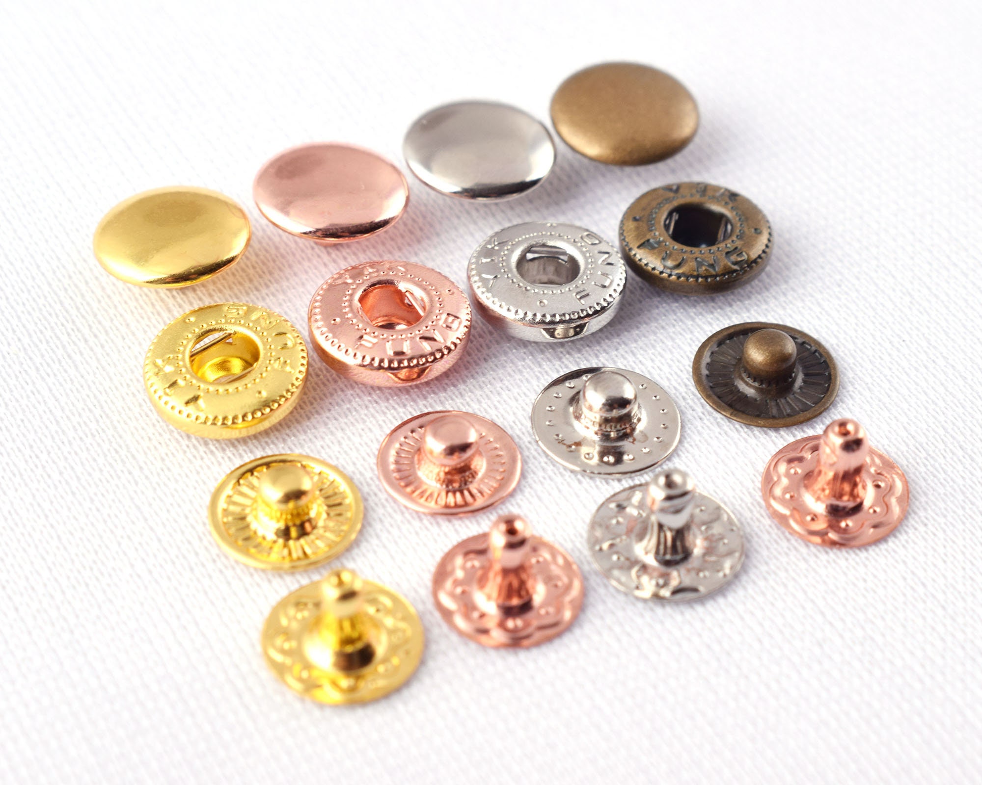 Metal Leather Snap Buttons 12mm Spring Snap Fasteners Kit Press Studs  Clothing Snaps Button Clothing Canvas Leather Craft Sewing 20/50 Sets -   Israel