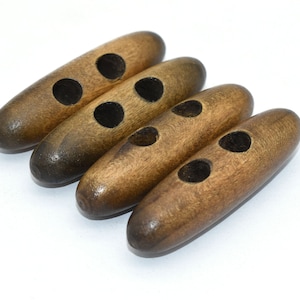 50mm Braune Knöpfe Holzknöpfe Zwei Loch Ovale Knöpfe Nähknöpfe Blazer Knopf Anzug Knöpfe Vintage Holzknöpfe für Bekleidung Nähen