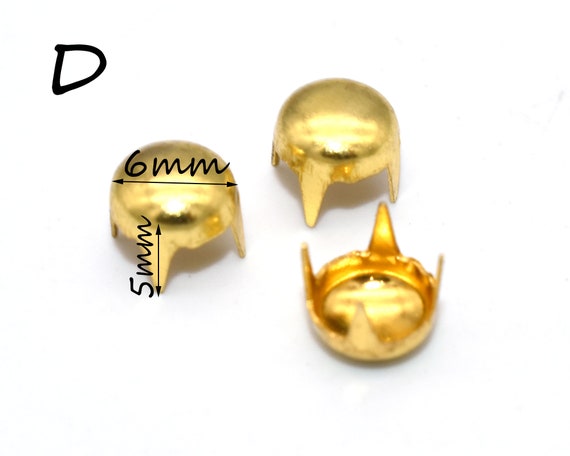 Brass Round Studs Claw Rivets Leather Craft Punk for Clothing Bags