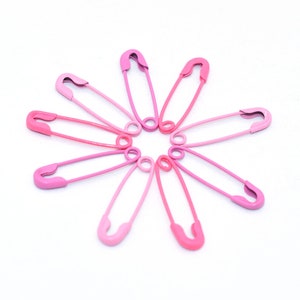 Safety Pins Pink Mini Safety Pins Metal Brooch Pins 19mm Tag Pins Colored Safety Pins for Locking Stitch Markers Colorful Craft DIY 100pcs