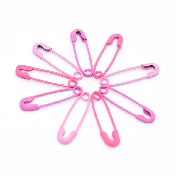 Épingles de sécurité Roses Mini broches de sécurité broches en métal Broches 19mm Tag Pins Coloured Safety Pins pour verrouiller les marqueurs de point Coloré Craft DIY 100pcs