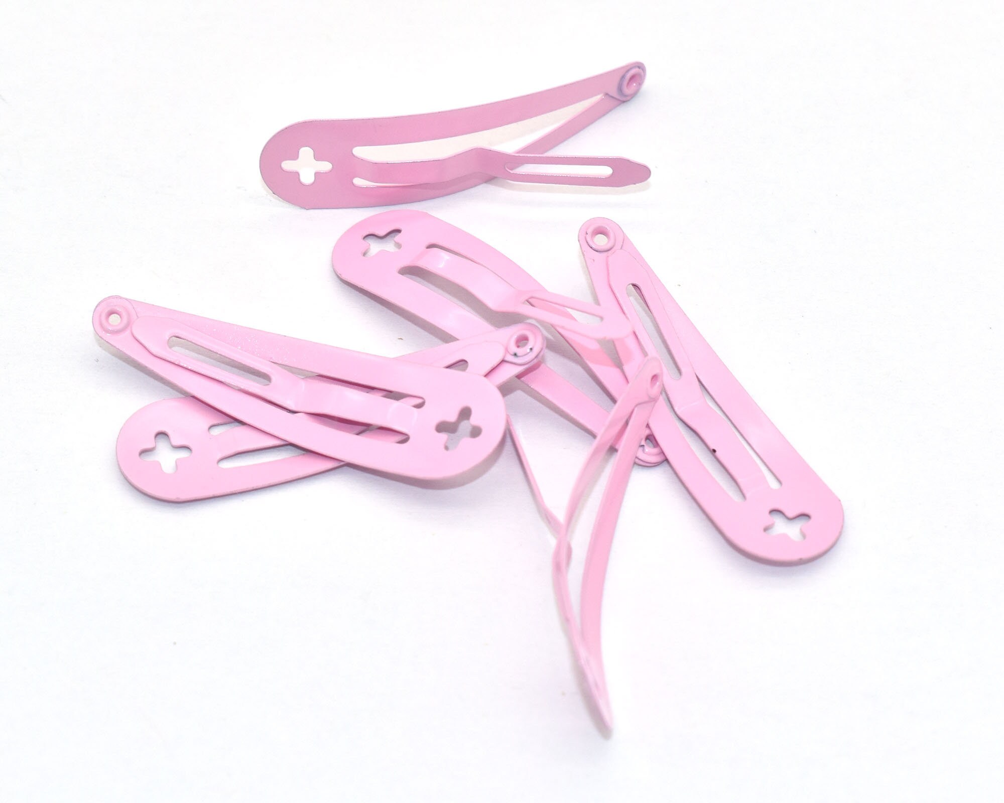 MiniatureSweet Blank Hair Clasp | Baby Snap Hair Clips | Toddler Hair Accessories Findings (Dark Pink / 5 Pcs / 17mm x 49mm)
