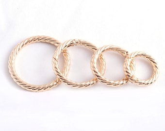 Gold Spiricle Spring Ring Metal O Rings Snap Clasp Gate O Spring Snap HookSpring Buckle  Bag Clasp Non-welded Circle Rings Purse/Handbag