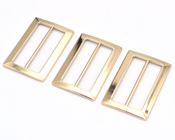 Gold Metal Belt Buckle Double Bar Buckle 38mm Adjuster Buckle