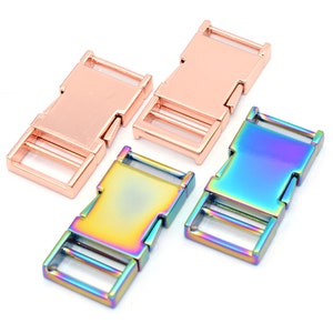 20mm Rainbow Metal Release Slide Strap Buckle Adjustable Belt Strap Buckles Lock Hardware purse Strap slide Buckle Bag clasp Lock