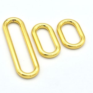 22-50mm Gold Rund Oval O Ring Schnalle Schiebeschnallen Metall Geldbörse Rucksack Schnalle Gürtelschnalle Für Handtasche Gurtband Hardware -6Stk