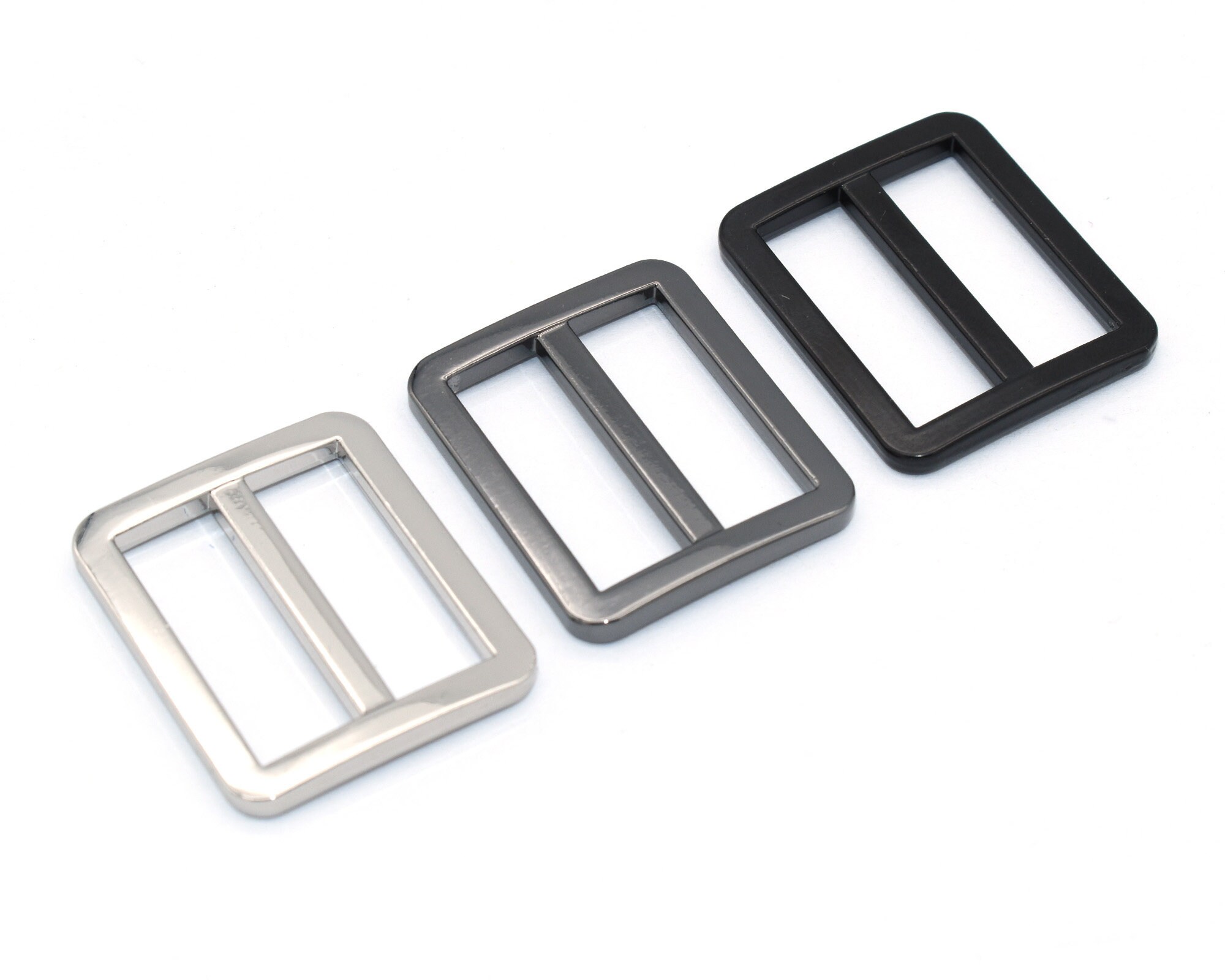 Silver Metal Belt Buckle Double Bar Buckle 35mm Adjuster Buckle Rectangle  Purse Buckles for Straps Replacement Handbag Webbing Hardware DIY 