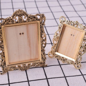 Mini Picframe Handmade Vintage Mini Photo Frame,2 Style Miniature Picture Frame ...