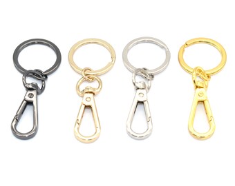 30mm Metal Swivel Clasp With Rings Swivel Clip Keychains Lobster Swivel  Claw Clasps Strap Hook for key Purse hardware Handbag Snap - 6pcs