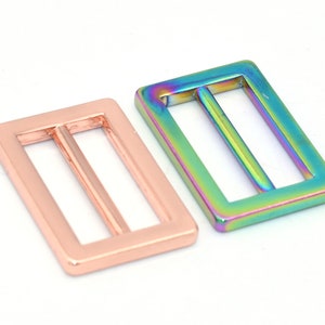 20mm Rainbow Adjuster Buckle Slide Buckles Rectangle Belt Buckle Metal Purse backpack Buckles Strap buckle Handbag webbing hardware - 10pcs
