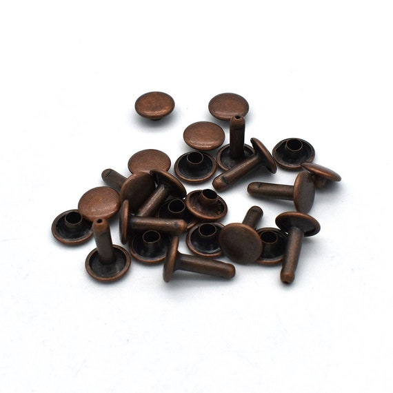 180 Set Rivetti In Pelle, Sinzau 3 Formati Doppio Cappuccio Rivetto Borchie In Metallo Tubolare Con B 1342682 - Foto 6