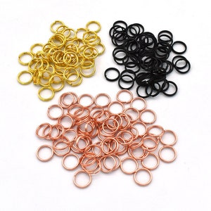 10mm Rose gold Key chain ring Split Ring Jewelry charm clasp Supplies metal key ring pendant Key Fob Hardware 100/200pcs