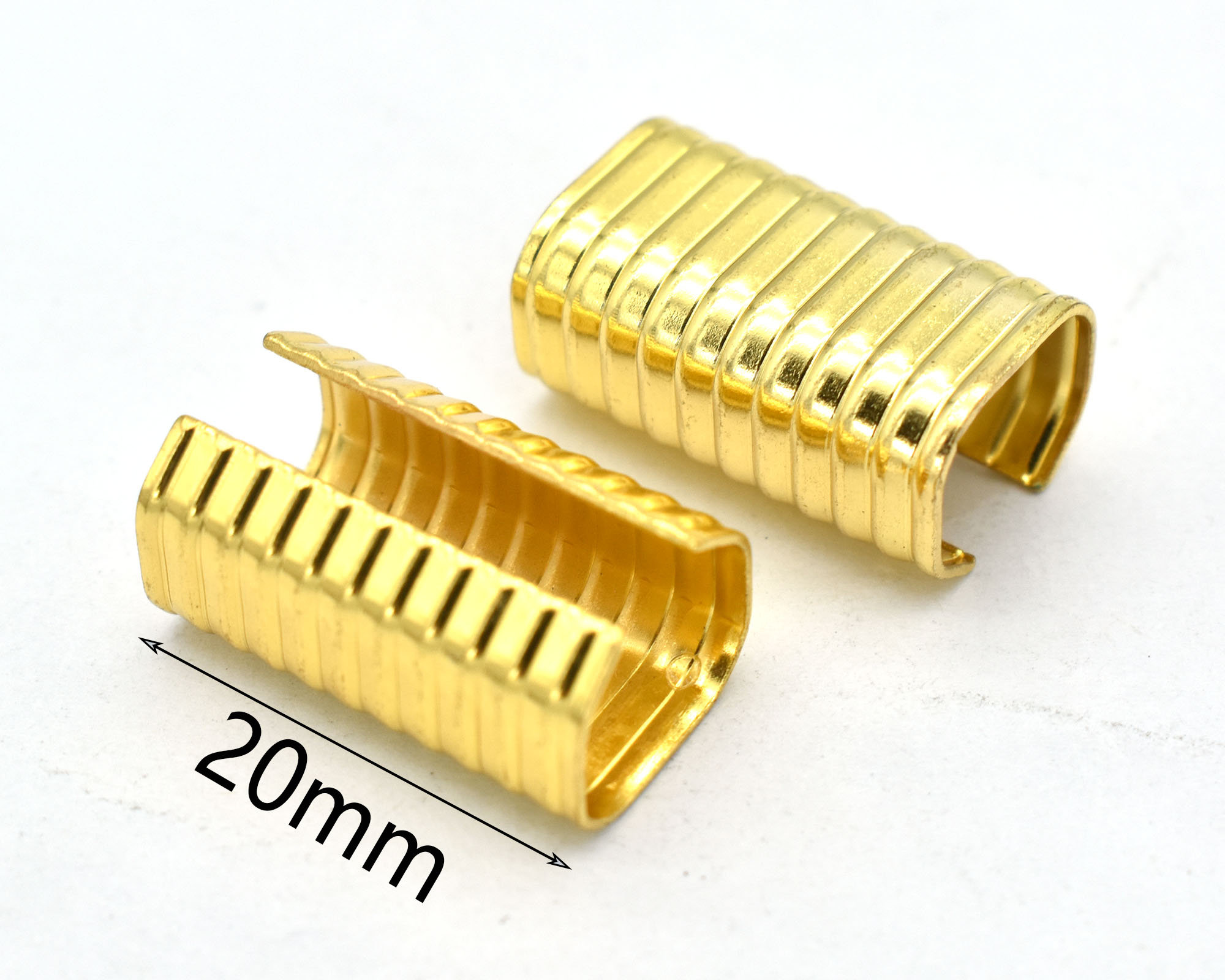 Gold Crimp Cord End Caps Fold Over Crimp Head Connectors Etsy UK