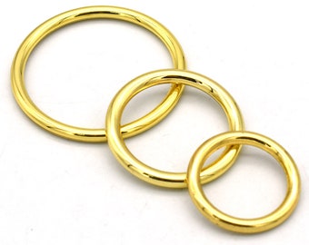 19-35mm Gold O Rings Metal Loops O Buckle Belt Strap Buckle Webbing O Ring,Bag handle Handbag Purse Bag Hardware Supplies leather craft