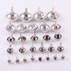 6-20 mm Silber Geldbörse Füße Runde Kuppel Handtasche Nailheads Brads Spike Prong Nieten für Tasche Gürtel Leder Handwerk Hardware Zubehör