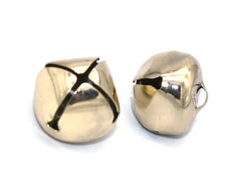 20mm Jingle Bell Light Gold Cross Bells Charms Christmas Bell Decoration Ornament Bell Jingle Bell for Collar Christmas Home Decorative Bell