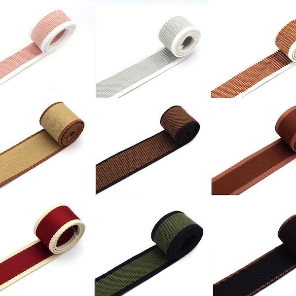 Bordered Ribbons Bag Strap Belt  Webbing Belt Bright-coloured Knit Tape Ribbon Dog Collar Belt Pet Collar Webbing Textile Sewing Accessories