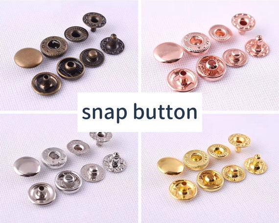 Metal Leather Snap Buttons 10mm Spring Snap Fasteners Kit Press