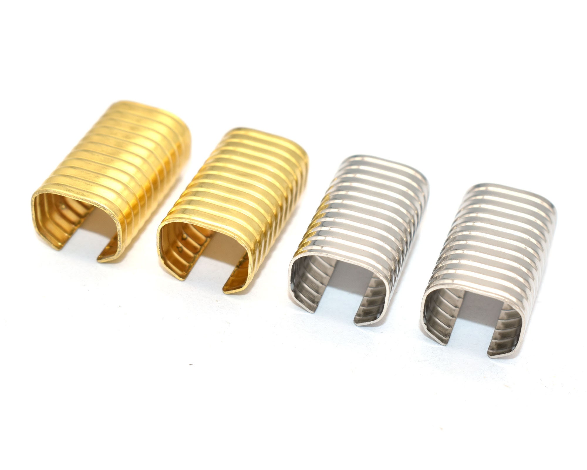 Pcs 5 Colors 7x4mm Fold Over Cord Ends Crimp End Tips Crimp Cord Ends Caps Iron Fold-over Ribbon Leather Crimp End Findings Jewelry Connector Making Diy Crafts Neckl