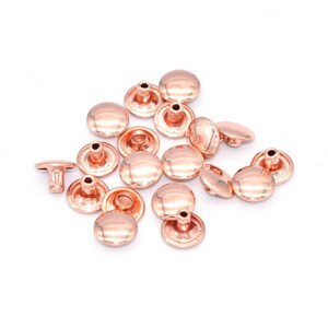 9mm Rose gold Metal Double Cap Rivets Studs for Leathercrafts Fastener Snaps Prong Studs rapid rivets 50set