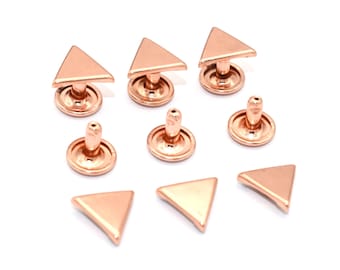 Metal Double Cap Rivets Studs - Rose Gold Rapid Rivet Studs Leather Rivets Fastener Snaps for Leather Craft Clothes Repair Decoration 50Set