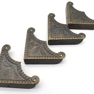 48mm Antique Bronze Vintage Box Corner Protector Triangle Metal Box Decorative Edge Safety Guard for Table Suitcase Cabinet Trunk - 12pcs
