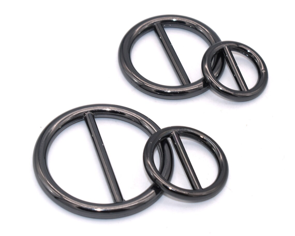 Gun Black Round Belt Buckle Adjuster Buckle Circle Buckle Etsy