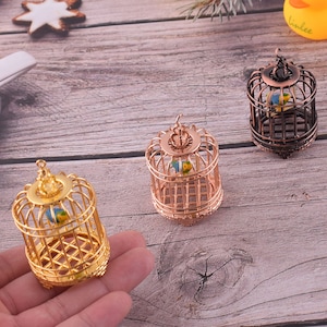 Handmade Miniature Birdcage Vintage Birdcage Miniature decoration Birdcage Dollhouse miniatures Ornament Model For dollhouse decor