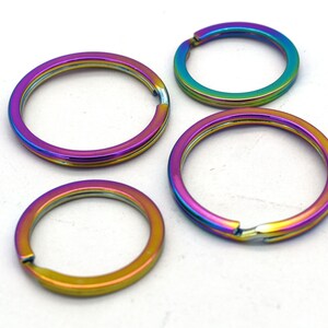 Rainbow Key Chain Ring Metal Key Ring Split Ring key chain Charm Clasp Supplie Starter Chain Base for key chain making Key Fob Hardware diy